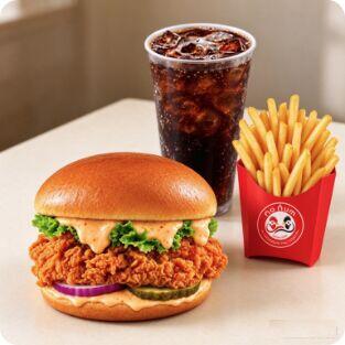 Beef Burger- Fries Combo w Drinks